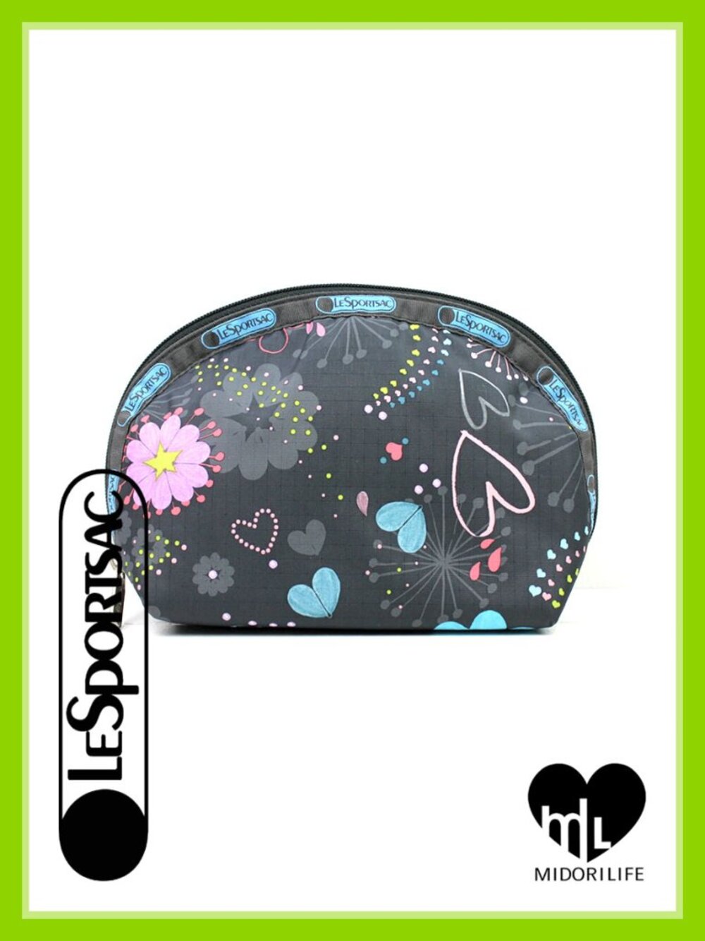LESPORTSAC Exclusive Hawaii Aloha Hearts Medium Dome Cosmetic Bag